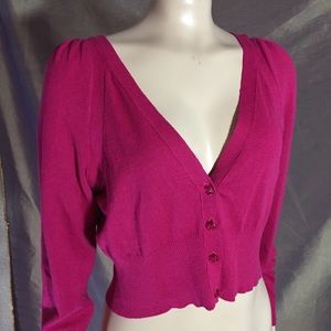 Moth pink cropped cardigan